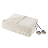 Beautyrest Heated Plush Blanket - Ivory